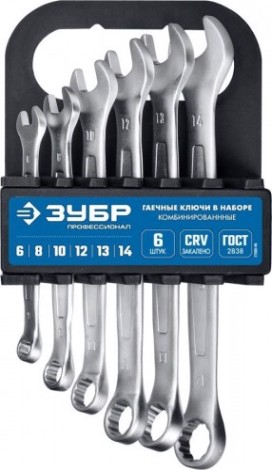 Набор ключей комбинированных гаечных ЗУБР МАСТЕР 6-14 мм, 6 предметов [27088-H6_z01]