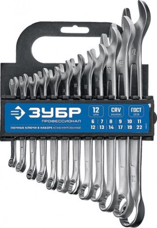Набор ключей комбинированных гаечных ЗУБР МАСТЕР 6-22 мм, 12 предметов [27088-H12_z01]