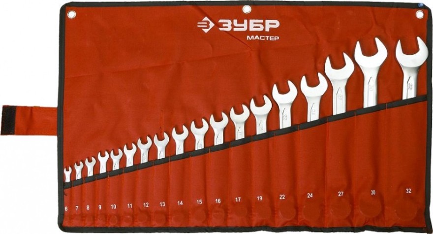 Набор ключей комбинированных гаечных ЗУБР МАСТЕР 6-32 мм, 18 предметов [27087-H18_z01]