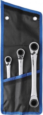 Набор ключей накидных ЗУБР МАСТЕР трещоточных 8-19 мм, 3 предмета [27105-H3]