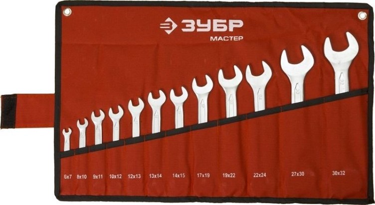 Набор ключей рожковых ЗУБР 27010-H12 12 предметов [27010-H12_z01]