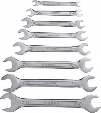 Набор ключей рожковых ЗУБР 27010-H8 8 предметов