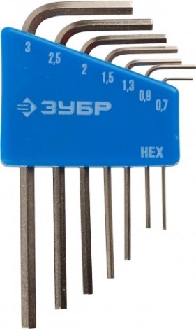 Набор ключей шестигранных ЗУБР ЭКСПЕРТ HEX 7 предметов [27471-H7]