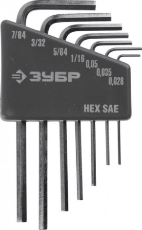 Набор ключей шестигранных ЗУБР ЭКСПЕРТ HEX SAE 7 предметов [27475-H7]