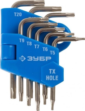 Набор ключей TORX ЗУБР ЭКСПЕРТ 8 предметов [27477-H8]