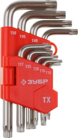 Набор ключей TORX ЗУБР МАСТЕР 9 предметов [27462-1_z02]