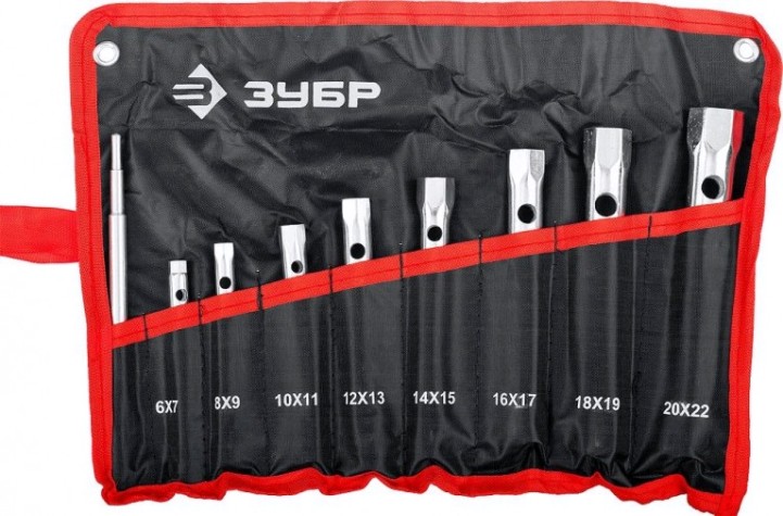 Набор ключей трубчатых двухсторонние ЗУБР МАСТЕР с воротком, 7 шт. 27162-H7 [27162-H7]