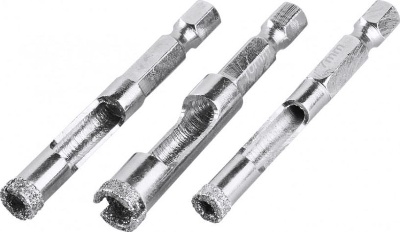 Набор сверл алмазных ЗУБР ПРОФЕССИОНАЛ по керамограниту, вакуумное спекание алмазов, d=6, [29865-H3]