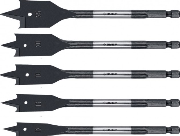Набор сверл по дереву ЗУБР МАСТЕР 5 шт, по хвостовик hex 1/4" [29505-H5_z01]