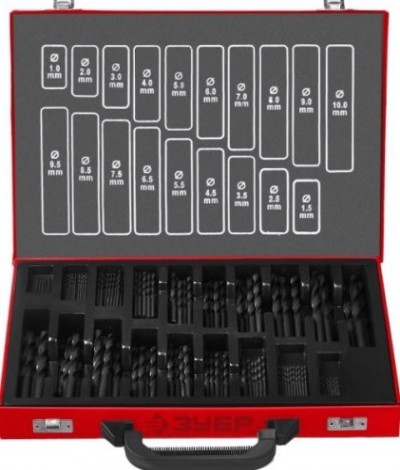 Набор сверл по металлу ЗУБР МАСТЕР 170шт. (1-10мм) [29605-H170]