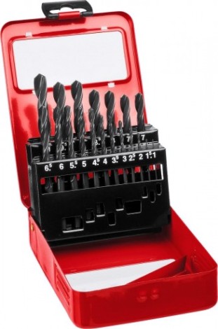 Набор сверл по металлу ЗУБР МАСТЕР 19шт (1-10мм), сталь р4м2, класс в, мет.бокс [29605-H19]