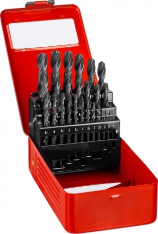 Набор сверл по металлу ЗУБР МАСТЕР 25шт (1-13мм), сталь р4м2, класс в, мет.бокс [29605-H25]