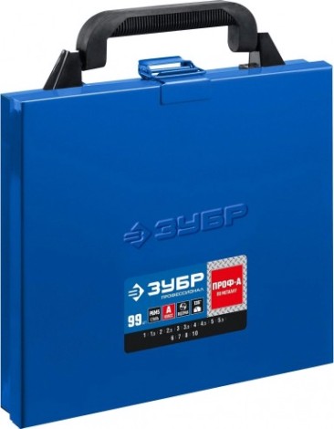 Набор сверл по металлу ЗУБР ПРОФ сталь р6м5, 99шт.(1-10мм) мет.бокс [29625-H99]