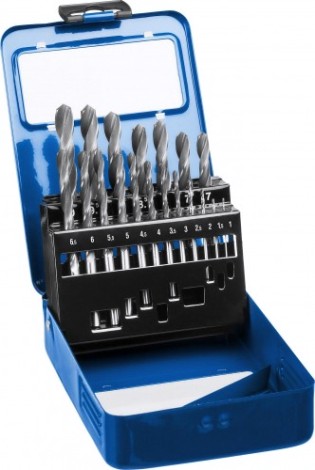 Набор сверл по металлу ЗУБР ПРОФЕССИОНАЛ 19шт(1-10мм), сталь р6м5, класс в, мет.бокс [29621-H19]