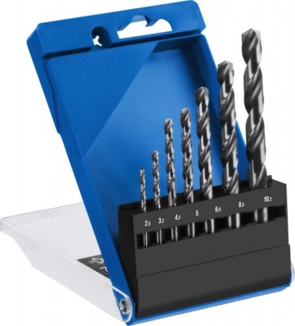 Набор сверл по металлу ЗУБР ПРОФЕССИОНАЛ 7шт(2.5-10.2мм), резьбовой, сталь р6м5, класс а [29625-H7R]