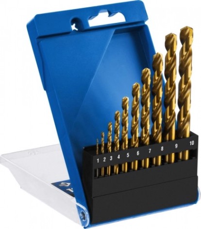 Набор сверл по металлу ЗУБР ПРОФЕССИОНАЛ титан 10шт(1-10мм), сталь р6м5, класс а, титиновое [29615-H10]