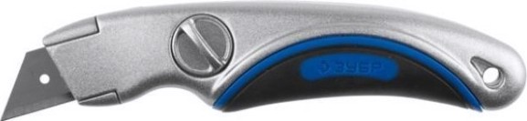 Нож для строительных работ ЗУБР ЭКСПЕРТ с фиксированным трапециевидным лезвием [09221]