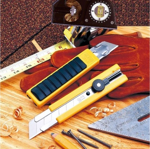 Нож строительный Olfa OL-H-1BB/5BB с выдвижным лезвием, с лезвиями 5 шт.