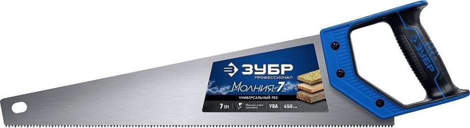 Ножовка по дереву ЗУБР МОЛНИЯ-7 универсальная 450 мм, 7 tpi [1537-45_z02]