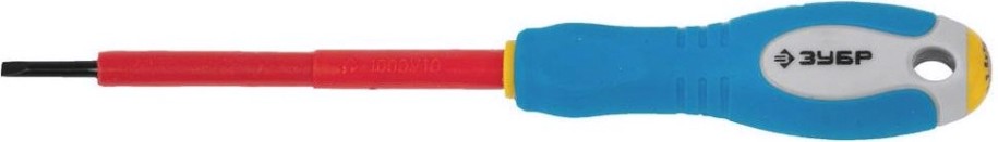 Отвертка шлицевая диэлектрическая ЗУБР "ПРОФИ ЭЛЕКТРИК" VDE 1000 V 2.5 х 75 мм 25261-2.5-075 [25261-2.5-075_z01]