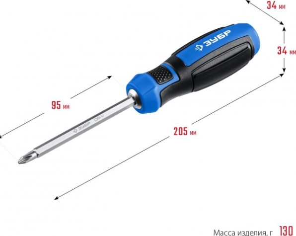 Отвертка ЗУБР Профессионал переставная sl6 / ph2 [25029]