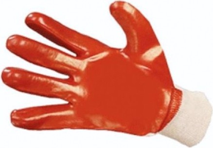 Перчатки ПВХ на х/б основе красные ПЕР020