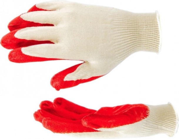 Перчатки трикотажные латексный облив с натуральным 13 класс [67724]