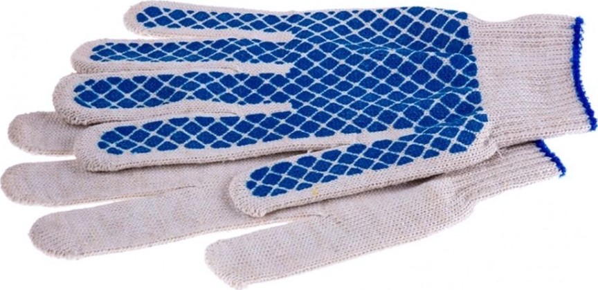 Перчатки трикотажные Шахматный облив пвх-покрытие 10 класс [67713]