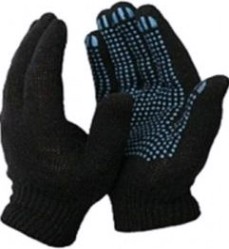 Перчатки трикотажные "Стандарт" 10 класс 5 нитей с ПВХ черные (300пар) [911-863]