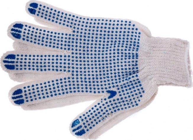 Перчатки трикотажные "Точка" для ремонтных и строительных работ,антискольжение [67717]