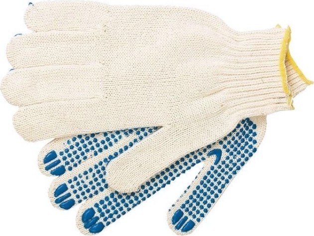 Перчатки трикотажные "Точка" для ремонтных и строительных работ,антискольжение [67717]