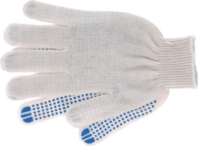 Перчатки трикотажные "Точка" пвх-покрытие 10 класс, 3 нити, 67785 [67785]