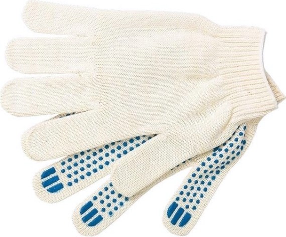 Перчатки трикотажные "Точка" пвх-покрытие 10 класс, 4 нити, 67715 [67715]