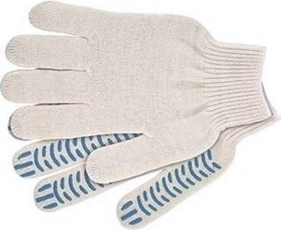 Перчатки трикотажные "Волна" пвх-покрытие 10 класс, 4 нити, 67777 [67777]