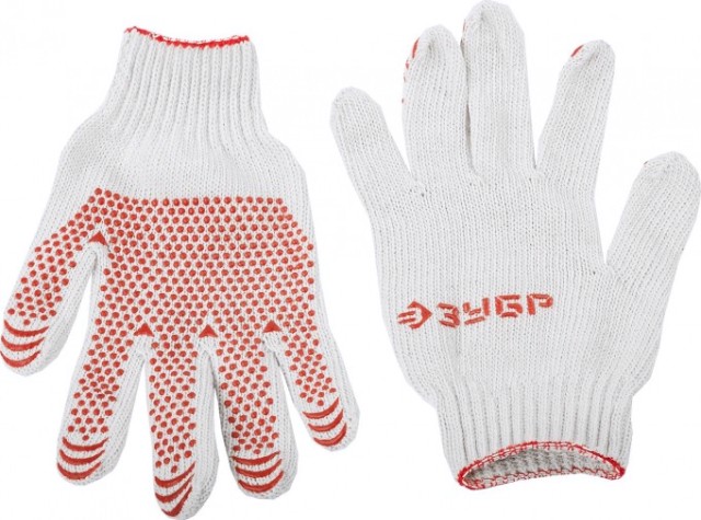 Перчатки трикотажные ЗУБР МАСТЕР размер L-XL для тяжелых работ [11392-K10]