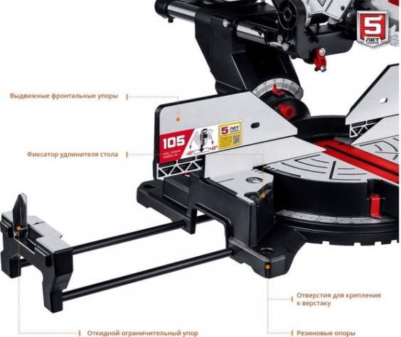 Пила торцовочная сетевая ЗУБР ЗПТ-305-1800 ПЛ
