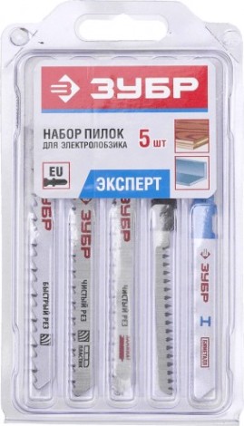 Пилки универсальные ЗУБР ЭКСПЕРТ по дереву и металлу, t-хвостовик, пластик. бокс, 5 [15580-H5]