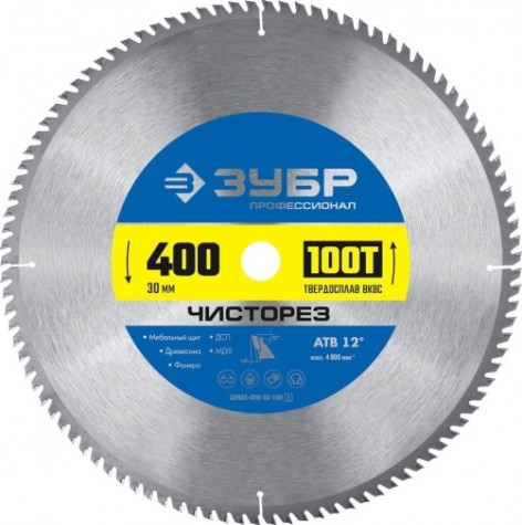 Пильный диск по дереву ЗУБР Чисторез 400x30мм 100т [36905-400-30-100_z01]