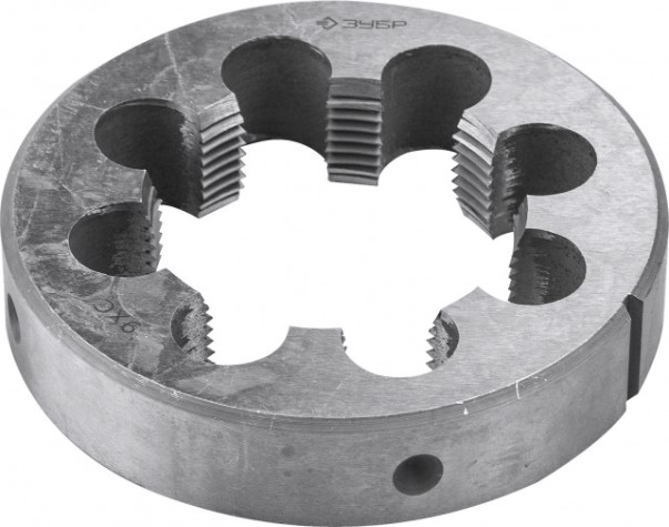 Плашка ЗУБР круглая ручная g 3/4" трубная, сталь 9хс [4-28032-3/4]