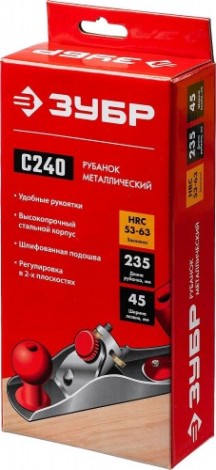 Рубанок столярный ЗУБР С240 металлический 235х50 мм. [18640-23_z02]