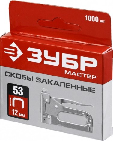 Скоба ЗУБР МАСТЕР 12 мм. тонкие тип 53, 1000 шт. [31625-12]
