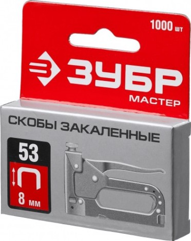 Скоба ЗУБР МАСТЕР 31625-08 8 мм тонкие тип 53, 1000 шт [31625-08]