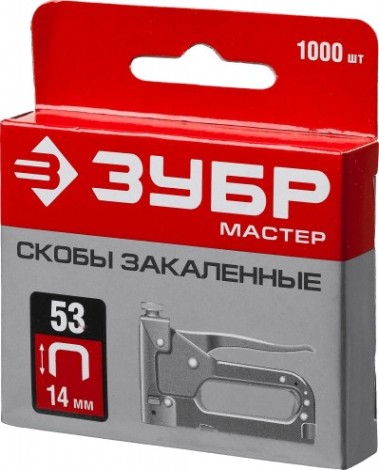 Скоба ЗУБР МАСТЕР 31625-14 14 мм тонкие тип 53, 1000 шт [31625-14]