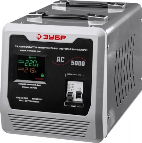 Стабилизатор напряжения однофазный ЗУБР АС 5000 [59380-5]