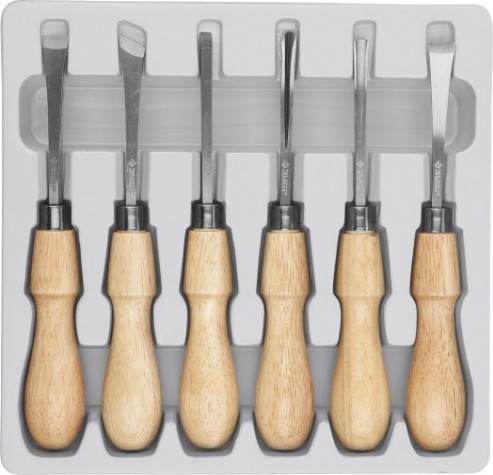 Стамески ЗУБР ЭКСПЕРТ фигурные профессиональные, 6 шт [18373-H6]