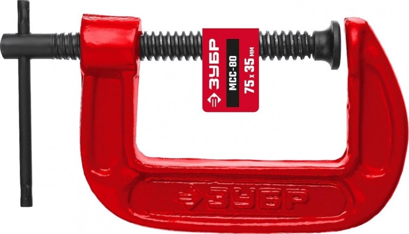 Струбцина G-образная ЗУБР МСС-80 тип G 75 мм, [32244-075]