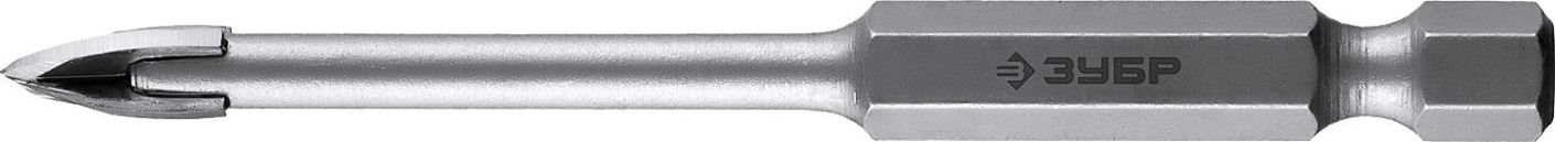 Сверло по стеклу и керамике ЗУБР ПРОФЕССИОНАЛ кафелю, с четырьмя режущими лезвиями, шестигранный [29845-04_z01]
