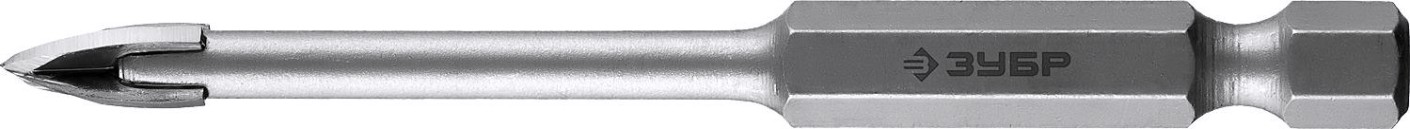 Сверло по стеклу и керамике ЗУБР ПРОФЕССИОНАЛ кафелю, с четырьмя режущими лезвиями, шестигранный [29845-05_z01]