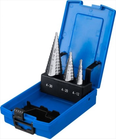 Сверло ступенчатое по металлу ЗУБР ПРОФЕССИОНАЛ 3 шт., 4-30мм, набор ступенчатых сталь р6м5 [29670-4-30-H3_z01]