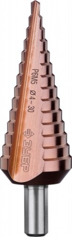 Сверло ступенчатое по металлу ЗУБР ПРОФЕССИОНАЛ кобальт 4-30мм, 14 ступеней, ступенчатое, кобальто [29672-4-30-14_z01]